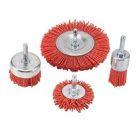Tdkjfoutr 4Pcs Nylon Filament Abrasive Wire Cup Brush Nylon End Brush Kit for Drill Rotary Tool with 1/4 Inch Shank