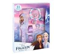 TDL 11pc Frozen Anna & Elsa Beauty Set Girls Jewellery & Hair Accessories Kit Purple Gift Set Dress Up Hairbrush Bracelets Scrunchies Charms