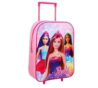 TDL Barbie Girls Kids Holiday Standard Folding Trolley Hand Luggage Bag Backpack for School Travel Holidays
