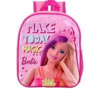 TDL Barbie “Make Today Magic” Girls Backpack - Pink Kids School Bag with Barbie Graphic, Inspirational Design, Lightweight Bookbag with Side Mesh Pocket