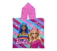 TDL Barbie Poncho Towel | Soft, absorbent hooded poncho towel with quick-dry polyester fabric. Ideal for swimming, beach trips, holidays and bath time.
