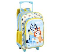 TDL Bluey Children’s Luggage Suitcase Premium Bluey Deluxe Trolley Bag Extendable Handle Travel Bag with Wheels Girls Boys Kids Bluey Folding Trolley Hand Luggage Backpack for School Travel Holidays