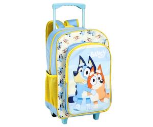 TDL Bluey Children’s Luggage Suitcase Premium Bluey Deluxe Trolley Bag Extendable Handle Travel Bag with Wheels Girls Boys Kids Bluey Folding Trolley Hand Luggage Backpack for School Travel Holidays
