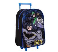 Kids Standard Folding Trolley Hand Luggage Bag Backpack for School Travel Holidays (Batman)