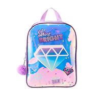 TDL Children's Girls Diamond design Holographic Shine Bright Backpack Fashion PVC Rucksack School Travel Bag