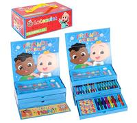 52pc Cocomelon Colouring Art Case Stationery Tool Box Pens Pencils Painting Activity Chest Kids Artist Set