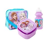 Frozen 3 Piece Lunch Bag, Sandwich Box & Bottle Set Childrens Insulated Character Bags for School & Travel