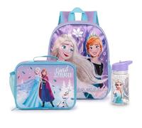 TDL Frozen Nursery Backpack Set with 450ml Water Bottle & Insulated Lunch Bag - Kids Back to School Bag for Girls, Ideal for Preschool and Nursery