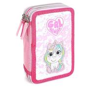 TDL Girl Power Pencil Case 45 pcs Pre-Filled 3 Layers Kids Girls Pouch with Multi Compartments