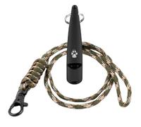 TDL Gun Dog Training Whistle with Lanyard - Dog Whistle with Loud, Solid Tone & Far Reaching Sound - Ideal High-Frequency Long-Distance Dog Recall Whistle for Most Breeds - Black with Army Rope