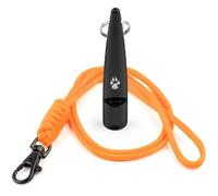 TDL Gun Dog Training Whistle with Lanyard - Dog Whistle with Loud, Solid Tone & Far Reaching Sound - Ideal High-Frequency Long-Distance Dog Recall Whistle for Most Breeds - Black with Orange Rope