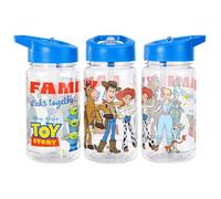 TDL Kids Spill-Proof Toy Story Water Bottle 450ml - Reusable Plastic Drinks Bottle with Flip-Top Straw Lid - School Water Bottle for Boys & Girls, Nursery, Travel & Sports