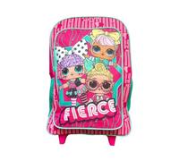 TDL LOL Trolley Bag Girls LOL Deluxe Trolley Backpack Kids Travel Trolley Wheeled Suitcase Rucksack Children Favourite Characters Foldable Carry-on Luggage Carrier Bag Deluxe LOL Surprise Trolley Bag