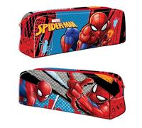 TDL Marvel Spider-Man Kids Pencil Case - Official Licensed Spiderman Zipper Pouch, Durable School Stationery Organizer, Red & Blue Design, 19 x 6 x 6 cm