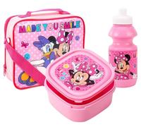 TDL Minnie Mouse Girls Pink Lunch Set Insulated School Lunch Bag Sandwich Box & Drinks Bottle Set for Kids, 810060