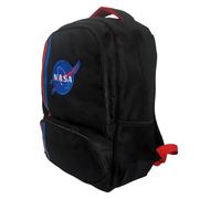 TDL NASA Multi Compartment Black and Red Deluxe Backpack with Padded Straps