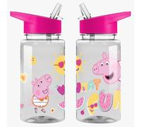 TDL Official Kids Water Bottle 450ml - BPA-Free, Leakproof, Flick-Top Lid - Official Character Design Bottle for School, Nursery, Travel & Sports (Peppa Pig)