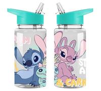 TDL Official Kids Water Bottle 450ml - BPA-Free, Leakproof, Flick-Top Lid - Official Character Design Bottle for School, Nursery, Travel & Sports (Stitch) (Stitch)