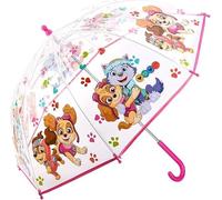 TDL Paw Patrol Girls Pink Umbrella Childrens Brolly Dome Lightweight Rain Cover featuring Skye and Everest