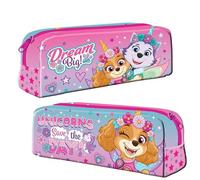 TDL Paw Patrol Pencil Case - Featuring Everest & Syke in Pink Design - Durable School Stationery Organizer