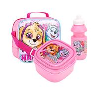 TDL PAW Patrol Skye Have Fun Insulated 3 Piece Lunch Bag, Sandwich Box & Bottle Set for School & Travel, Pink