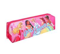 TDL Princess Pencil Case Kids Zipped Pen Case Girls Pink Stationery Holder Back to School Set