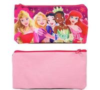 TDL Princess Synthetic Pink Pencil Case for School with Disney Princesses