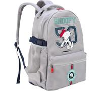 TDL Snoopy Peanuts Deluxe Backpack with Padded Straps, Gray, L, Backpack