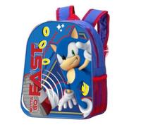 TDL Sonic Backpack Character Rucksack Kids School Bag Sonic The Hedgehog Premium Carry Travel Bag With Drinks Holder, Blue