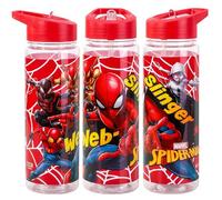 TDL Spiderman 650ml Water Bottle - BPA-Free Pink Plastic Sports Bottle with Flip Straw Lid - Kids Hydration Bottle for School, Sports, and Everyday Use