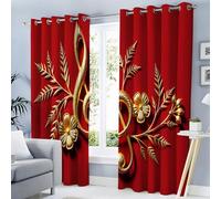 TDNEKMCA Blackout Thermal Curtains for Living Room 46 x 54 Inch Musical Notes Eyelet Curtains for Bedroom Luxury Vintage Light Blocking Energy Saving Window Curtain Drapes 2 Panels