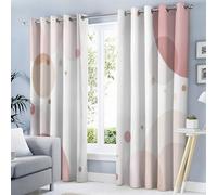 TDNEKMCA Circular Geometric Blackout Curtains for Living Room, Eyelet Home Decorative Thermal Insulated Watercolor Simple Curtains & Drapes for Kitcken Bedroom,46 x 54 Inch, 2 Panels