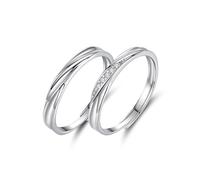 TDNEKMCA Eternity Love Couple Adjustable Lovers Rings For Him And Her,Lovers Eternity Matching Promise Engagement Open Rings Wedding Rings Statement Band Jewellery,White,One Size