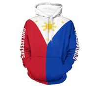 TDNEKMCA Men'S Hoodie Hooded Pullover Outdoor Sweatshirt Top, Philippines Flag Retro Fashion Print Hoody For Autumn Winter Womens, Philippines Flag Print Long Sleeve Hoodies 1 6Xl