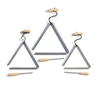 TDOCK 3PCS 6/7/8 Inch Triangle Musical Instrument, Steel Music Percussion Triangles with Wooden Handle and Beater