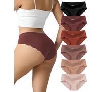 TDONE Low Rise Seamless Knickers for Women, No VPL Wave Edge Ladies Briefs Breathable Stretchy Invisible Hipster Panties Soft Ladies Knickers Multipack 6 Pack