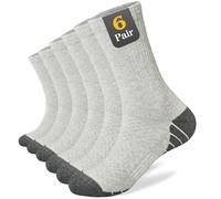 TDONE Mens Socks, Comfortable Cushioned Sports Crew Socks Breathable Anti Blister Walking Socks Arch Support Athletic Hiking Socks for Running, Trainer, Gym, Cycling(6 Pairs)