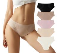 TDONE Seamless Knickers for Women, Soft Breathable Stretch Underwear Comfortable Low Ries Mesh Underwear Sexy Lace Cheeky Panties Invisibles No Show Knickers Multipack(5 Pack)
