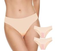 TDONE Seamless Thongs for Women, Soft Comfortable Stretch No Vpl Thongs Invisible No Show Low Rise Thong Ladies Breathable Knickers (2 Pack)