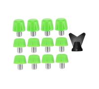 Tdoutop 12 Pieces Football Shoe Spikes Threaded Non Slip Replacement Studs Cleats Nylon Metal Wrench Stable Balance Suitable for Soccer Rugby Training Sports, Green