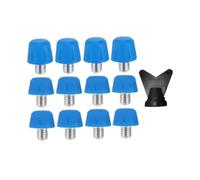 Tdoutop 12 Pieces Football Shoe Spikes Threaded Non Slip Replacement Studs Cleats Nylon Metal Wrench Stable Balance Suitable for Soccer Rugby Training Sports, Blue