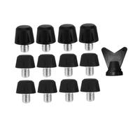 Tdoutop 12 Pieces Football Shoe Spikes Threaded Non Slip Replacement Studs Cleats Nylon Metal Wrench Stable Balance Suitable for Soccer Rugby Training Sports, Black