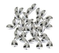 Tdoutop 50Pcs Fishing Fishing Lure Making Gear DIY Rigs Spinnerbaits for Perch Crappies Salmon Anglers Adult, Silver 17mm