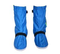 Tdoutop Children Rain Shoe Overshoes Waterproof Shoe Protectors Rubber Sole Non Slip Elastic Opening Oxford Cloth Extended Coverage Lightweight suitable for school days, Reflective Blue, Xl