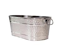 Tdoutop Chilling Bucket Metal Beverage Container Ice Tub Drink Holder with Handles Easy to Carry Wine Buckets Fits Celebrations Home Gatherings Restaurants Entertains, Silver