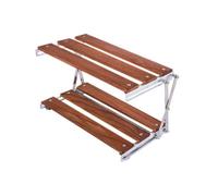 Tdoutop Folding Shelf Outdoor Storage Rack Camping Organizer Folding Rack Camping Stand Folding Tabletop Rack Solid Wood And Steel Quick Setup Portable, 40CM, 2 Layers