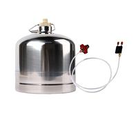 Tdoutop Inflatable Stainless Steel Gas Bottle, Empty And Refillable, for Hiking And Kitchens with Gas Burner, 2.2L