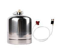 Tdoutop Inflatable Stainless Steel Gas Bottle, Empty And Refillable, for Hiking And Kitchens with Gas Burner, 3L