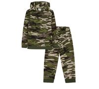 TDP Textiles Boys Green Camouflage Long Fleece Pyjama Set Pjs For Kids (13-14 Years)