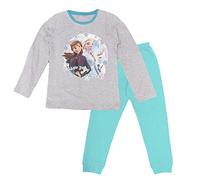 TDP Textiles Frozen Girls Official Licensed Pyjamas Cotton Full Length Pjs Set Toddler…, Grey/Blue